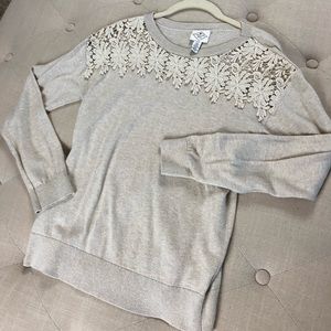 Petite medium cream lace sweater